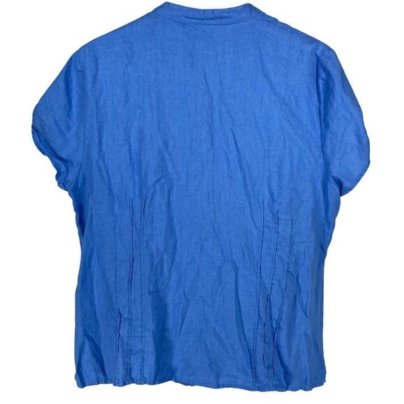 Y2K Vintage JM Collection Womens Blue 100% Linen Coordinating Capri Set Size 16 - Picture 3 of 6